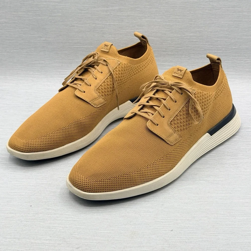 Wolf & Shepherd SwiftKnit Men's 13 Knit Dress Sneakers Camel Tan Hybrid